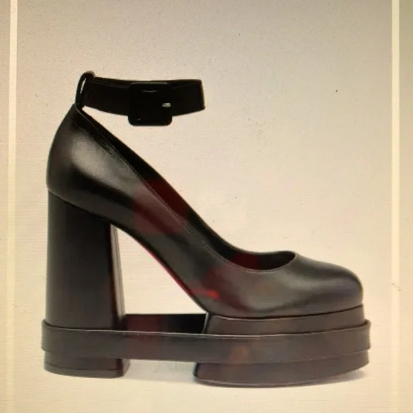 SOLD!!!Christian Louboutin Yasefir Belted Red Sole Platform Pumps - Picture 1 of 5